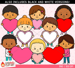 Kids with Hearts Valentines Day Clipart | развивайка ...