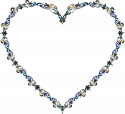 Clipart - Colorful Fancy Decorative Line Art Heart 3