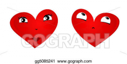 Clipart - Hearts the man and the woman with faces. Stock ...
