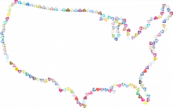 Clipart - Prismatic Hearts United States Map 3