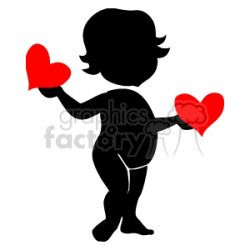 Girl holding hearts clipart. Royalty-free clipart # 161919