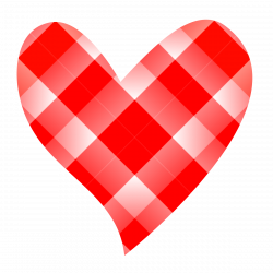 Red Plaid Heart Clip Art free image