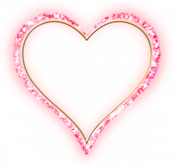 Pink Diamond Transparent Frame Gold Heart | Clip Art (Hearts 1 ...