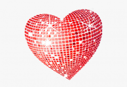 Red Disco Heart Png Clipart Picture - Gold Hearts ...