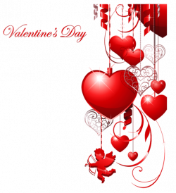 Valentines Day Decor with Hearts and Cupid Clipart … | Valentin…
