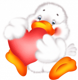 Cute Duck with Heart Cartoon Free Clipart | ~*~ Love the Hearts ...
