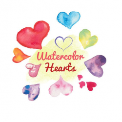 Watercolor Hearts Clip art Clipart Water Color Wash Heart ...