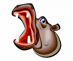 Download - Cartoon Hippo Open Mouth, Transparent Png ...