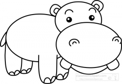 Free Black And White Hippo, Download Free Clip Art, Free ...
