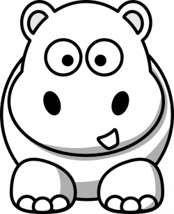 Cartoon Hippo Black White Line | Clipart Panda - Free Clipart Images