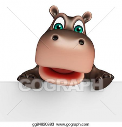 Stock Illustrations - Cute hippo cartoon character with ...