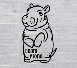 Team Fiona baby hippo decal, #TeamFiona, Fiona Fan decal ...