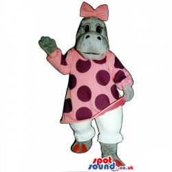 Buy Mascots Costumes in UK - Grey Hippopotamus Girl Plush Mascot ...