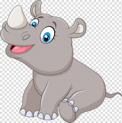 Gray animal movie character illustration, Rhinoceros ...