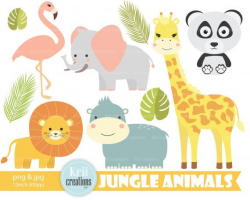 Jungle Animals Clip Art, Lion Clipart, Elephant Clipart ...