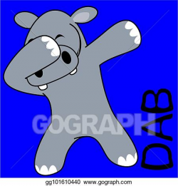 Vector Illustration - Dab dabbing pose hippo kid cartoon ...