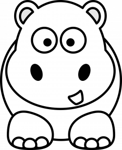 Hippo Black White Line Art | Clipart Panda - Free Clipart Images