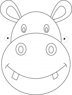 Hippo Mask printable coloring page for kids: Hippo Mask ...