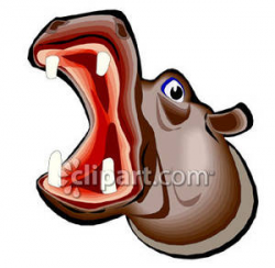 Open Hippopotamus Mouth - Royalty Free Clipart Picture