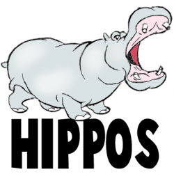 How to Draw Cartoon Hippos Opening Mouth Wide Drawing Lesson ...