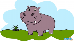 How to Draw a Hippo - Step By Step Drawing for Kids | Educational Videos by  Mocomi
