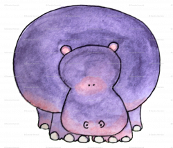 Purple Hippo fabric - ottdesigns - Spoonflower
