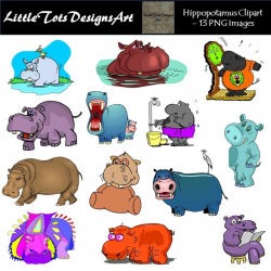 Hippo Clipart Clip Art - Hippopotamus Clipart - Cute Hippo Clipart -  Digital Clipart - Digital Images - Personal and Commercial Use