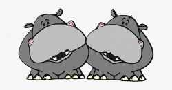 Hippo Two - Clipart Two Hippos - 667x372 PNG Download - PNGkit