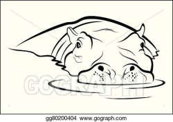 EPS Vector - Hippo in water. Stock Clipart Illustration ...