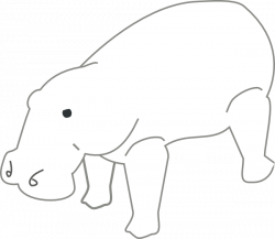 Hippo Outline Animal Clip Art at Clker.com - vector clip art online ...