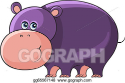 EPS Vector - Hippo. cartoon african wild animal. Stock ...
