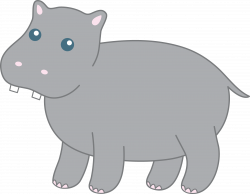 Cute Hippopotamus - Free Clip Art