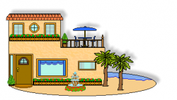 Houses And Buildings Clip Art Of Beach House And Brick Homes ...