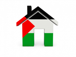 Home icon. Illustration of flag of Palestinian territories