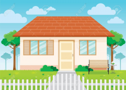 Family House And Garden, Home Exterior » Clipart Station