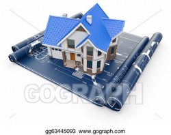 Stock Illustration - Residential house on architect ...