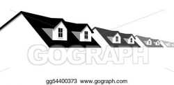 Vector Stock - Home row houses border with dormer roof ...
