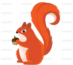 Squirrel Clipart Printable Art | Woodland Creatures Digital ...