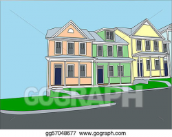 Vector Stock - Pastel terraced townhouses. Clipart ...