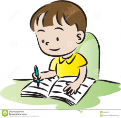 Boy Doing Homework Clipart