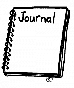 Journal writing clip art black and white clipart