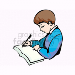 Boy doing his homework clipart. Royalty-free clipart # 139596