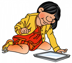 Internet Clip Art by Phillip Martin, Young Girl with Tablet