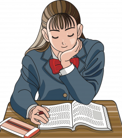 Clipart - Schoolgirl Studying