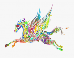 Flying Horses Pegasus Drawing Abstract Art Free Commercial ...