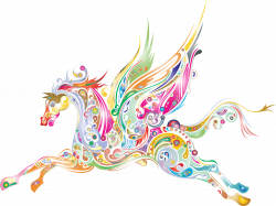 Clipart - Abstract Winged Horse Prismatic
