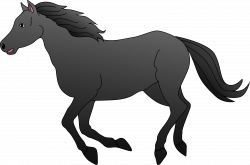 Black Horse Galloping Clip Art - Free Clip Art