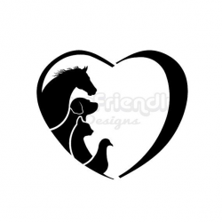 Clipart Horse Dog Cat Bird Love Heart. Concept of animal ...