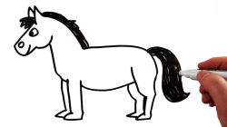 How to Draw a Horse Step by Step Very Easy for Kids / Drawing on a  Whiteboard