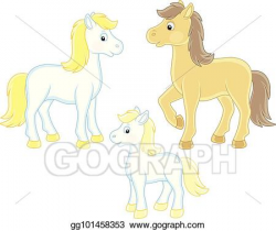 Vector Art - Family of horses. Clipart Drawing gg101458353 ...
